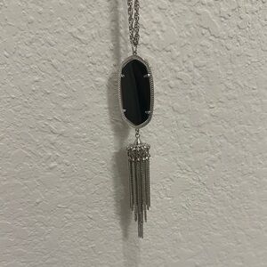 Elegant Silver and Black Pendant Necklace